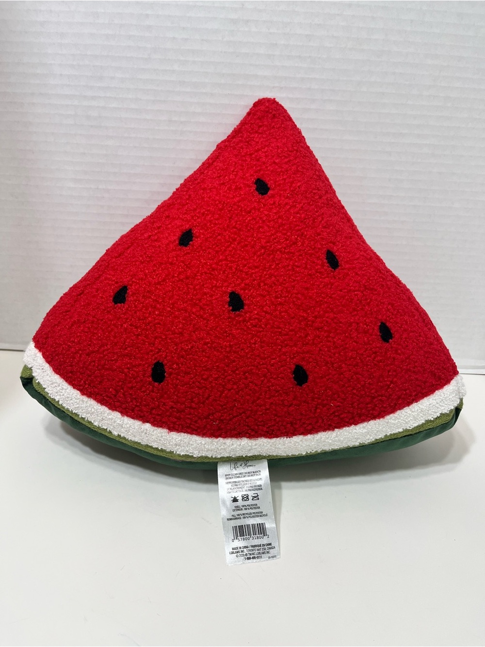 LIFE AT HOME novelty watermelon pillow NWOT
